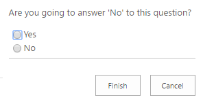 You are not allowed to respond again to this survey in SharePoint - Form example