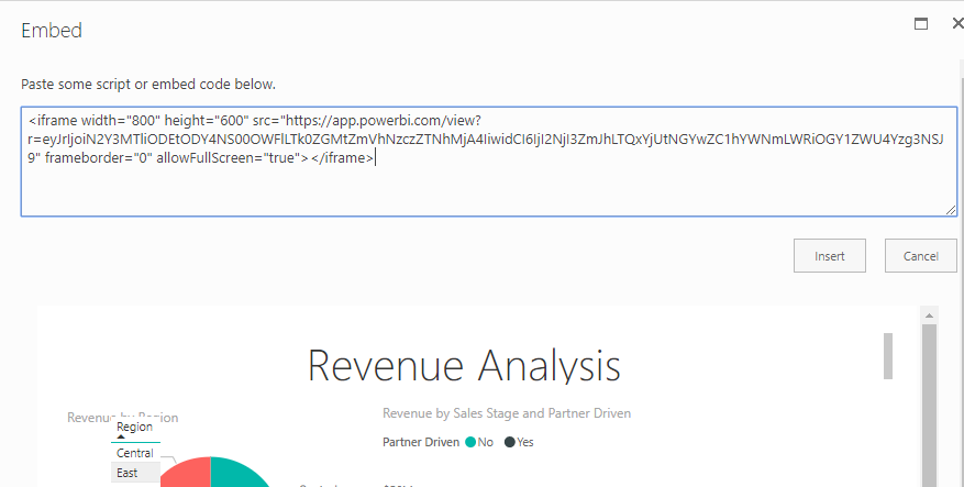 Embedded Power BI report without parameter - Default Page in Publish to web from Power BI