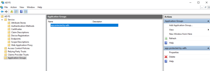 ADFS presenting an option