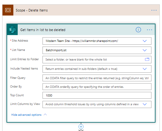 Getting items in SharePoint that will be deleted - Batch delete items in SharePoint with Power Automate
