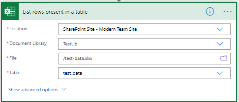 Load data from Excel with static settings - Batch insert items in SharePoint with Power Automate