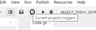 Configuring the project's triggers - Jump to current date cell on Open in Google Sheets