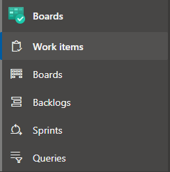 Boards menu - Boards menu in Azure DevOps